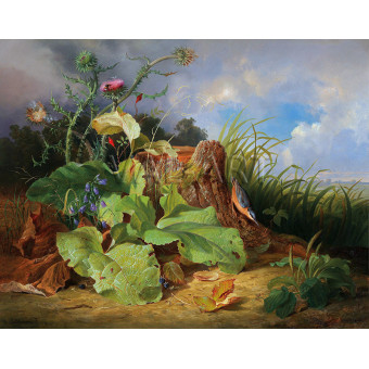 РЕПРОДУКЦИИ НА КАРТИНИ Натюрморт с камбанки, шипки и зидарка (1860)